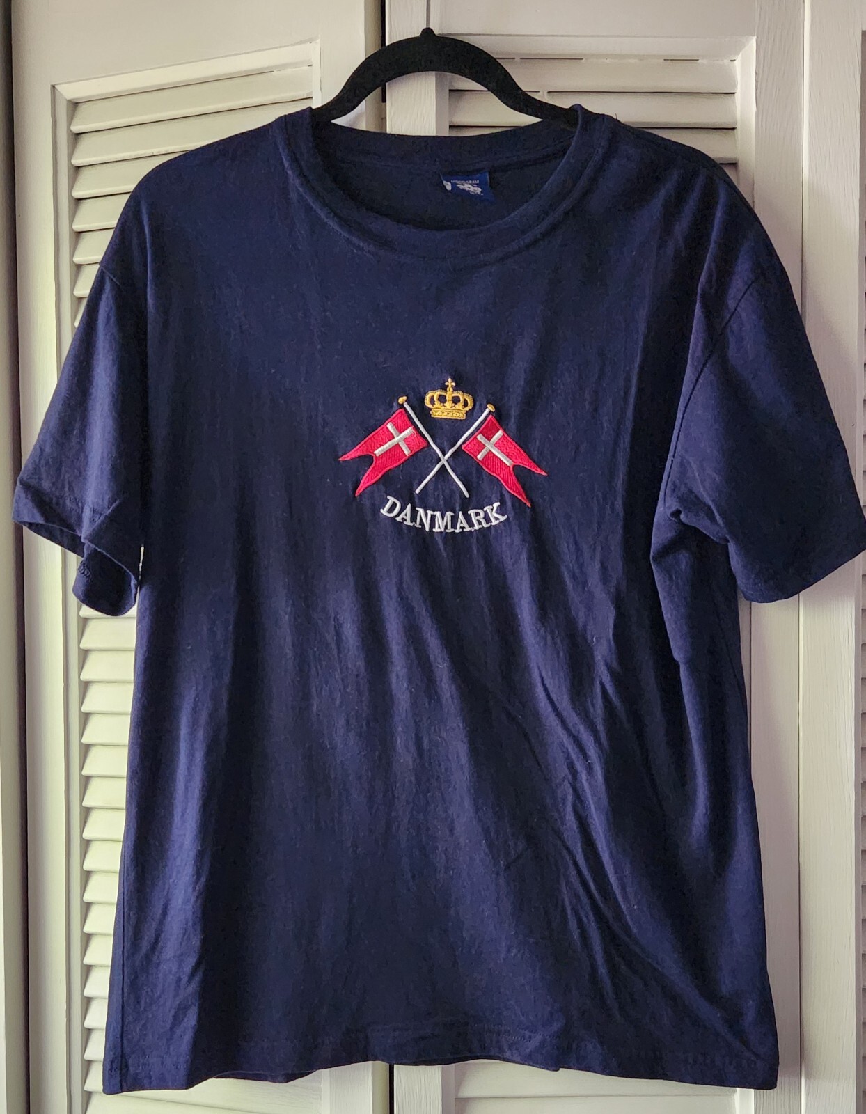 Danmark 100% Combed Cotton Embroidered Tee Navy Blue Medium Denmark gallery