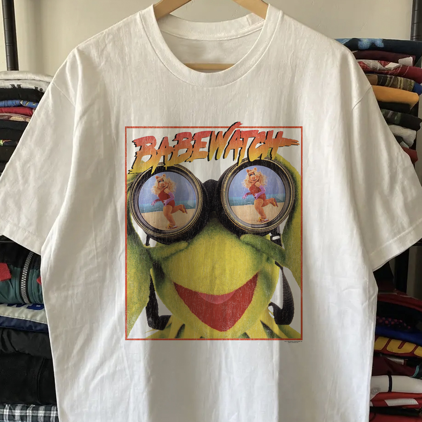 90s Kermit Babe Watch Aged T-Shirt White XL