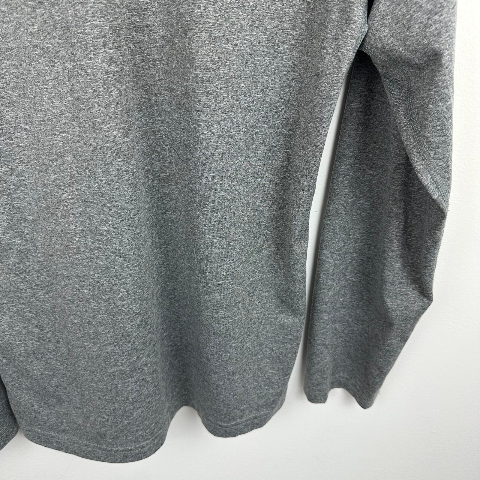 Nike Dri-Fit Mens Long Sleeve Crewneck Logo Activewear Light Grey Shirt Small gallery