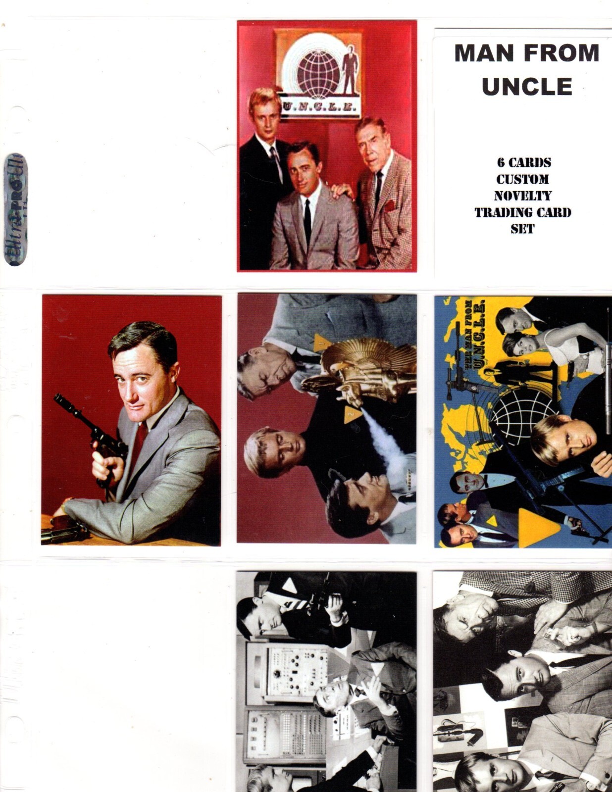 MAN FROM UNCLE  TV SHOW   CUSTOM   NOVELTY   TRADING CARD 6 CARDS  SET