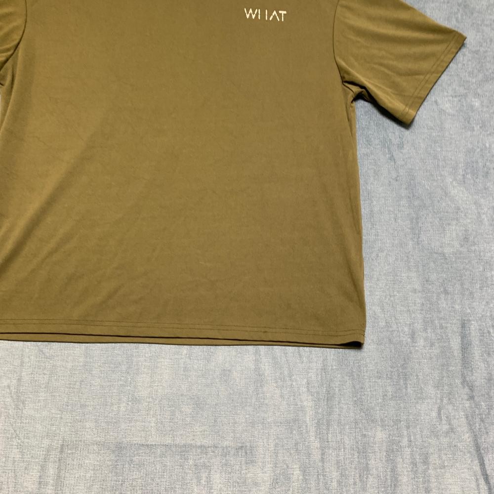 Manfinity WHAT Tee Shirt Mens Large Olive Green Summer Trendy Everyday Wear gallery