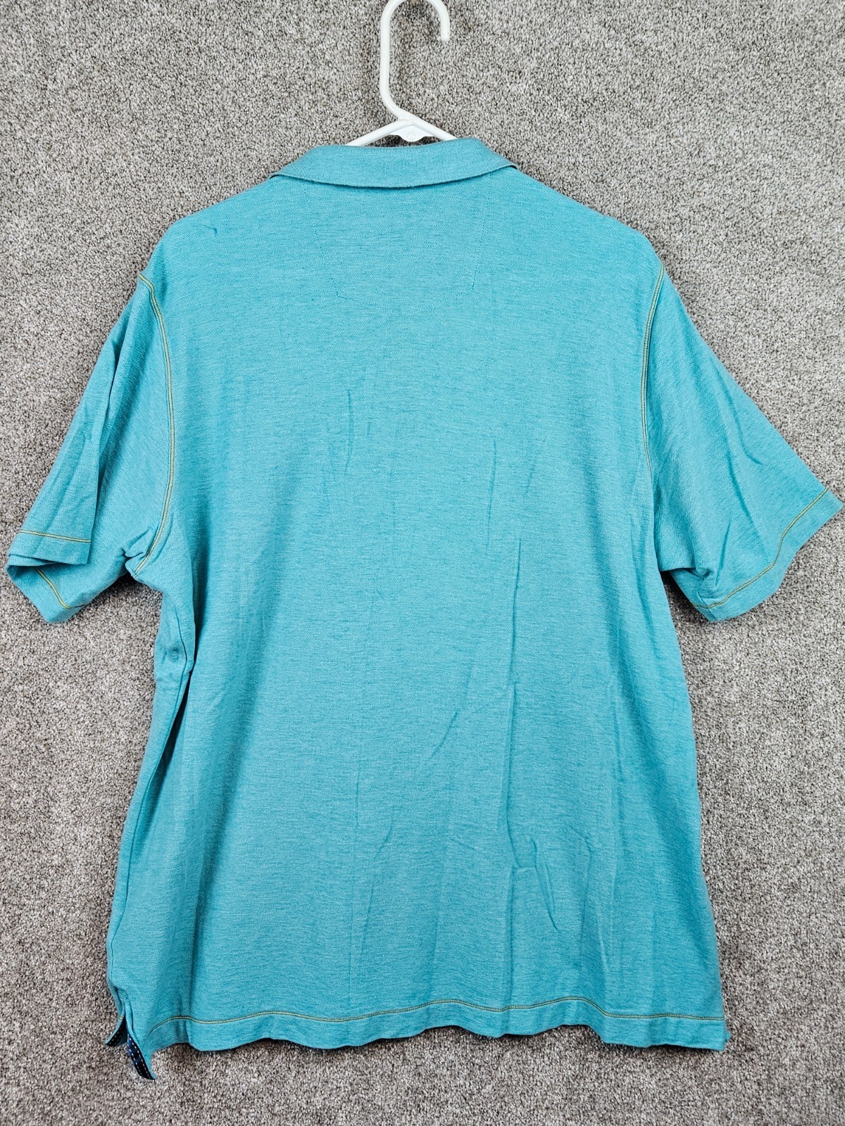 Robert Graham Polo Mens Large Green Short Sleeve Collared Shirt Contrasting Trim gallery