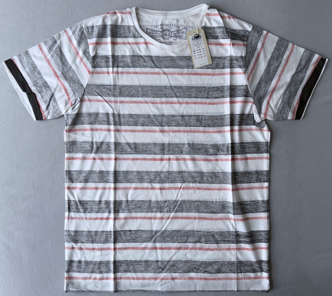 Jack & Jones JJORFANCY 100% Cotton Cloud Dancer/SLIM NARRO T-Shirt Size M