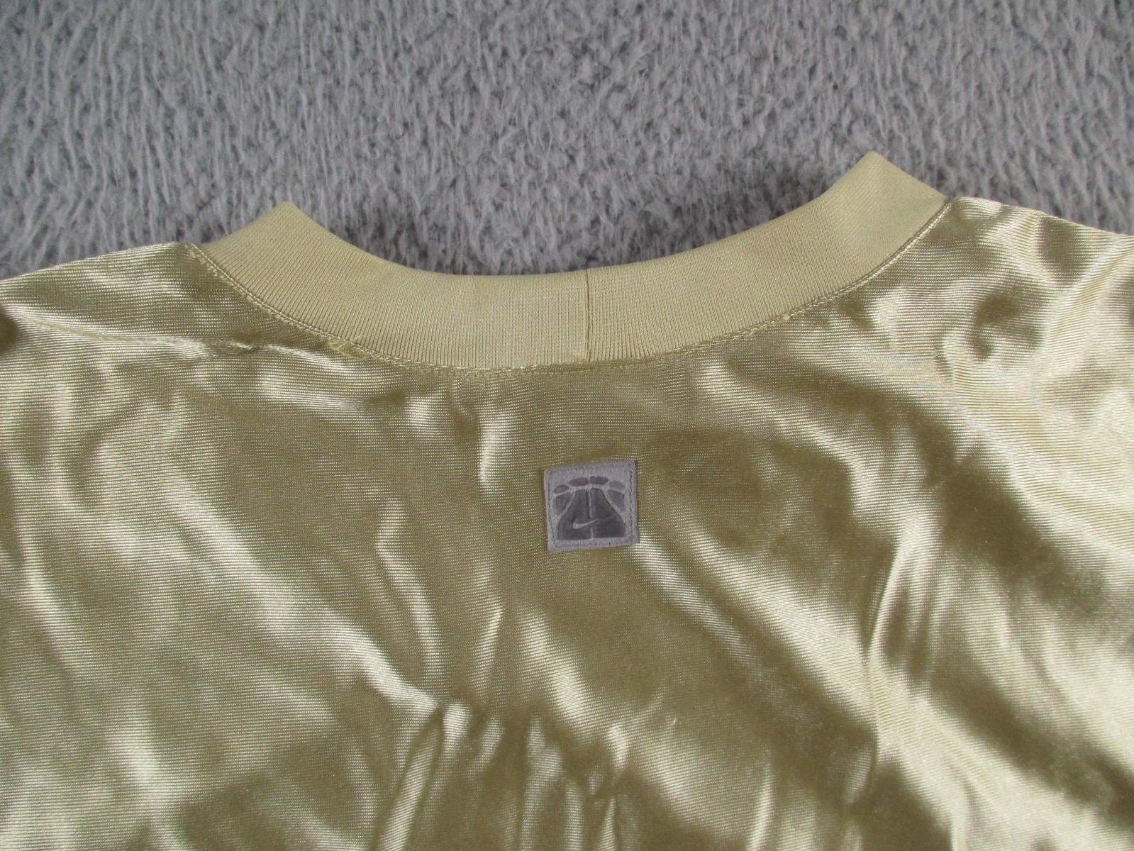 Nike Shirt Mens XL Gold Dazzle Shiny Silky Vintage Y2K Deadstock Basketball gallery