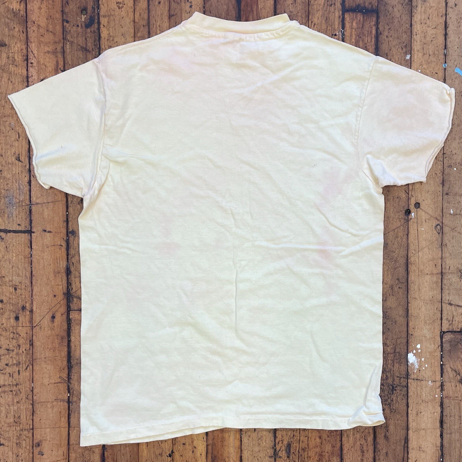 Vintage Champion Script Logo Pale Yellow Classic T-Shirt Made In The USA gallery