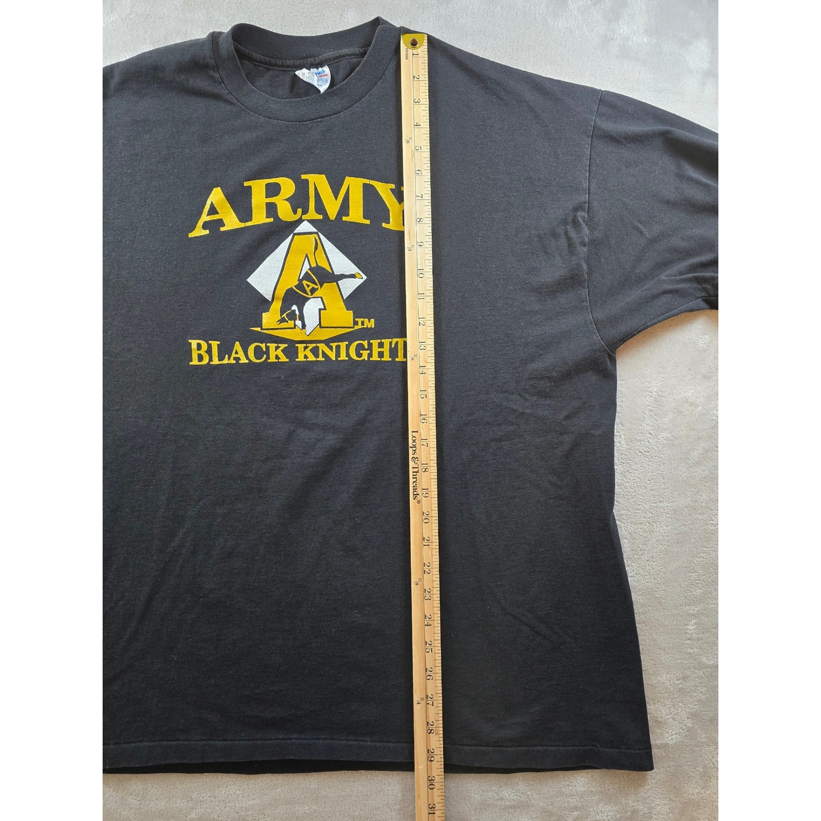 Vintage Army Black Knights T Shirt Mens XL Black Cheyenne Rough Riders USA Made gallery