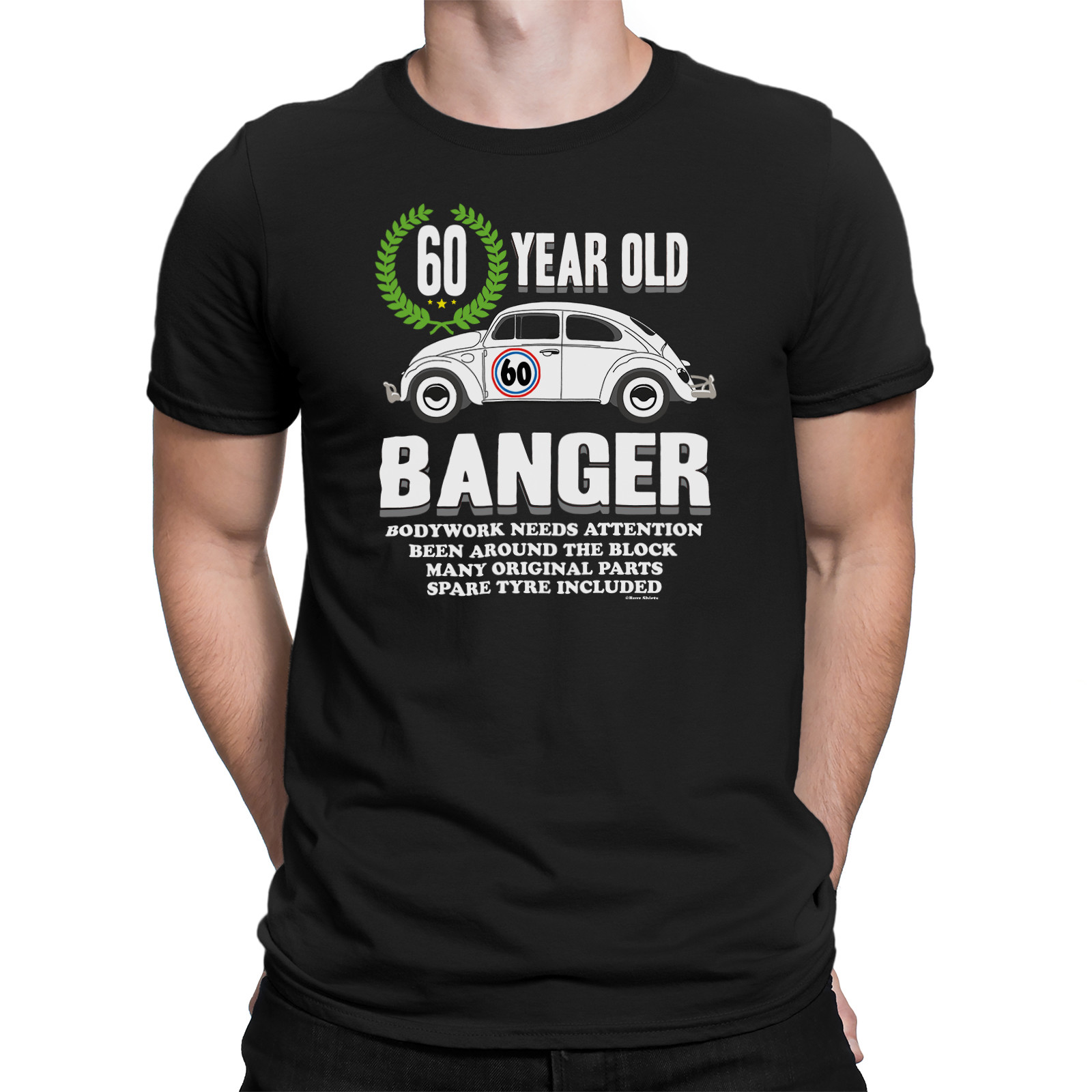 Mens 60th BIRTHDAY T-Shirt OLD BANGER 60 Years Old Joke Funny Car Gift