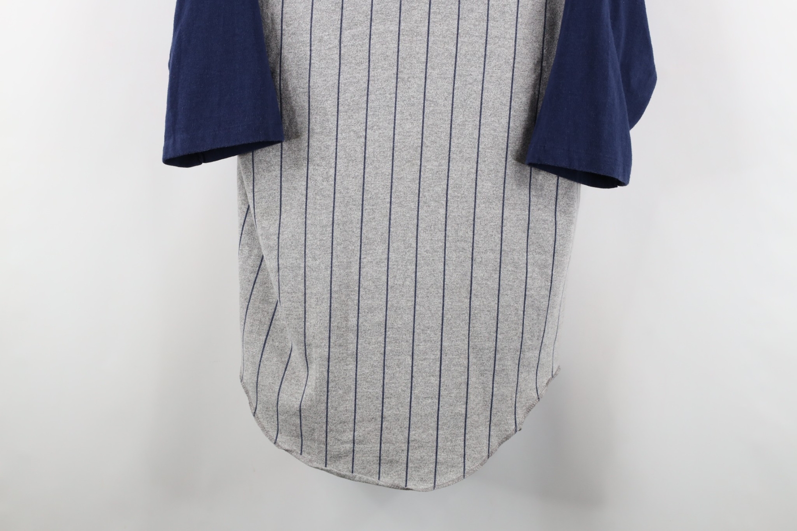 Vintage 70s Streetwear Mens Large Faded Pinstriped 3/4 Sleeve Raglan T-Shirt USA gallery