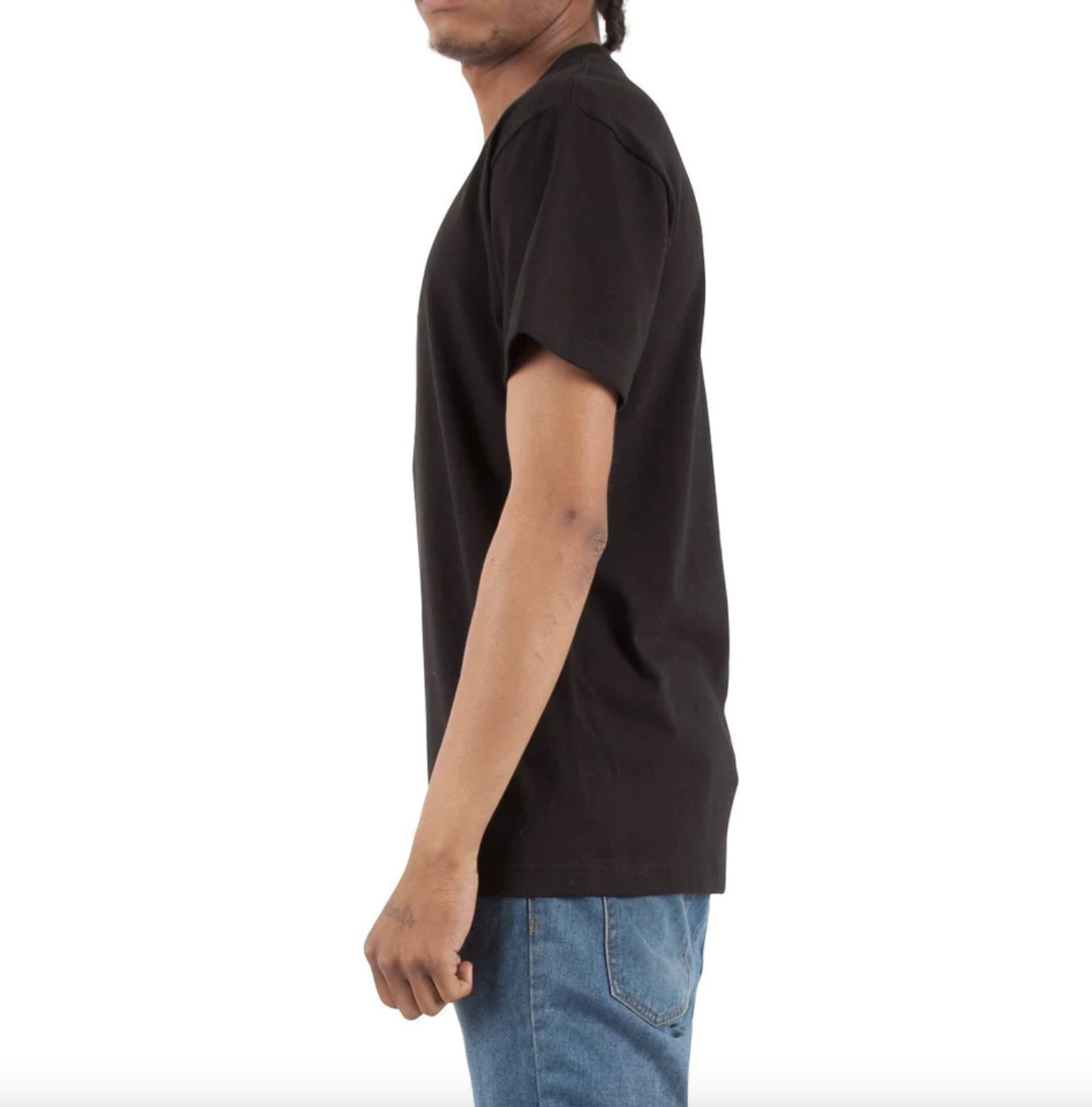 Shaka Wear V-neck Solid Short sleeve Cotton T-shirt Heavy knit White Black S-5X gallery