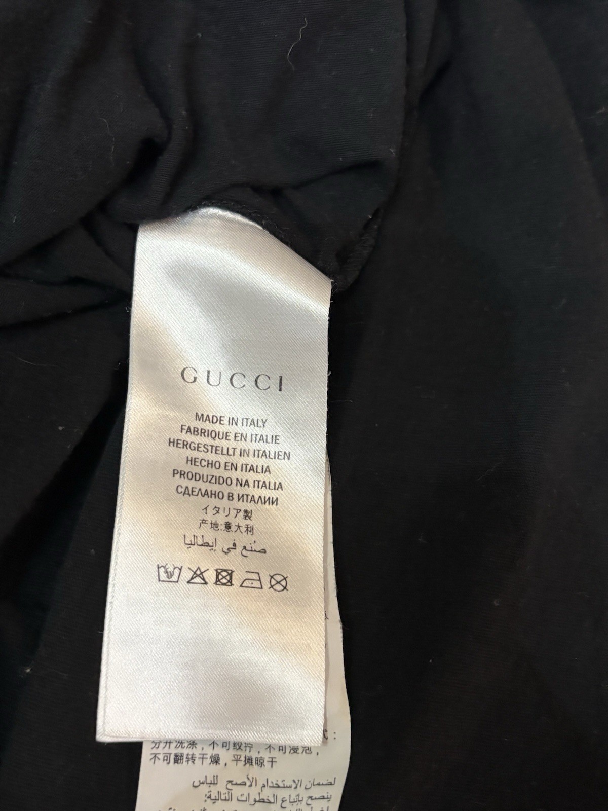 GUCCI Classic Logo black Cotton T Shirt Unisex Size Large gallery