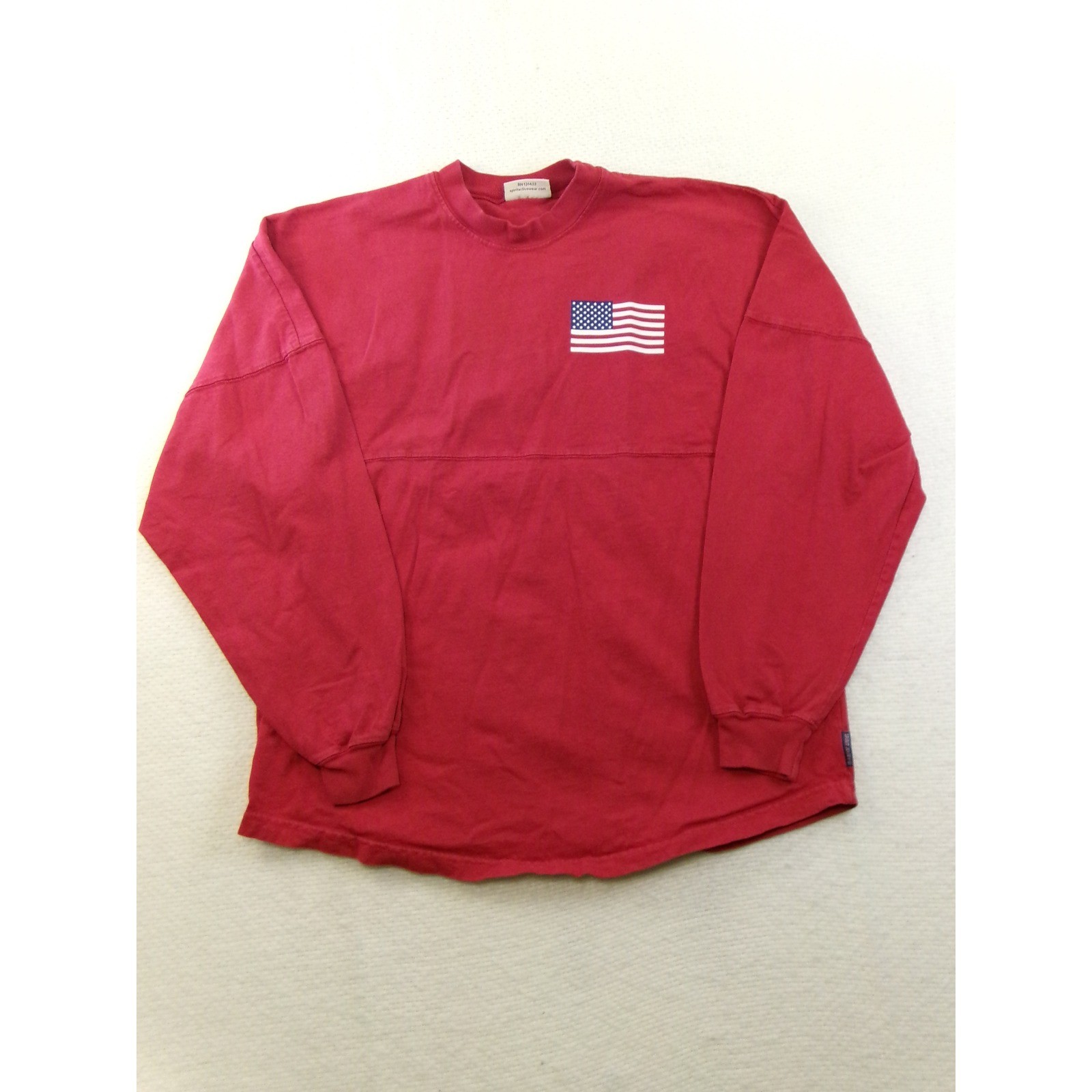 Spirit Activewear Red American Flag Long Sleeve Jersey Shirt Ruby AZI.10045 M