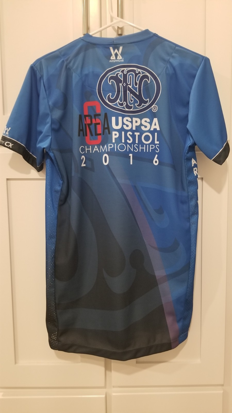 2016 USPSA Pistol Championships Shirt Area 6 Size Med Blue Breathable Quick Dry