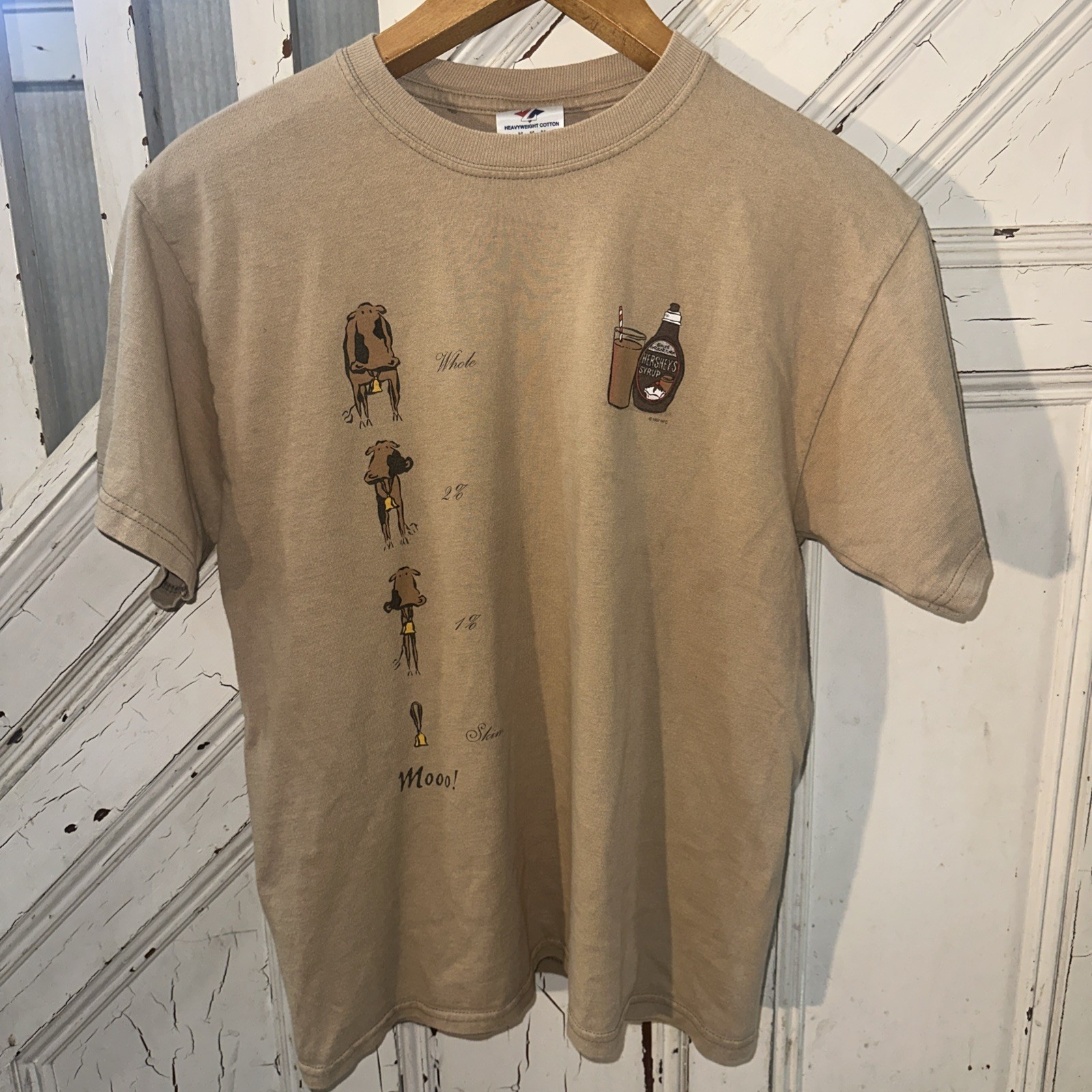 Vintage Rare Funny Hersheys Chocolate Syrup 1997 Whole 2% 1% Slim T Shirt Sz M