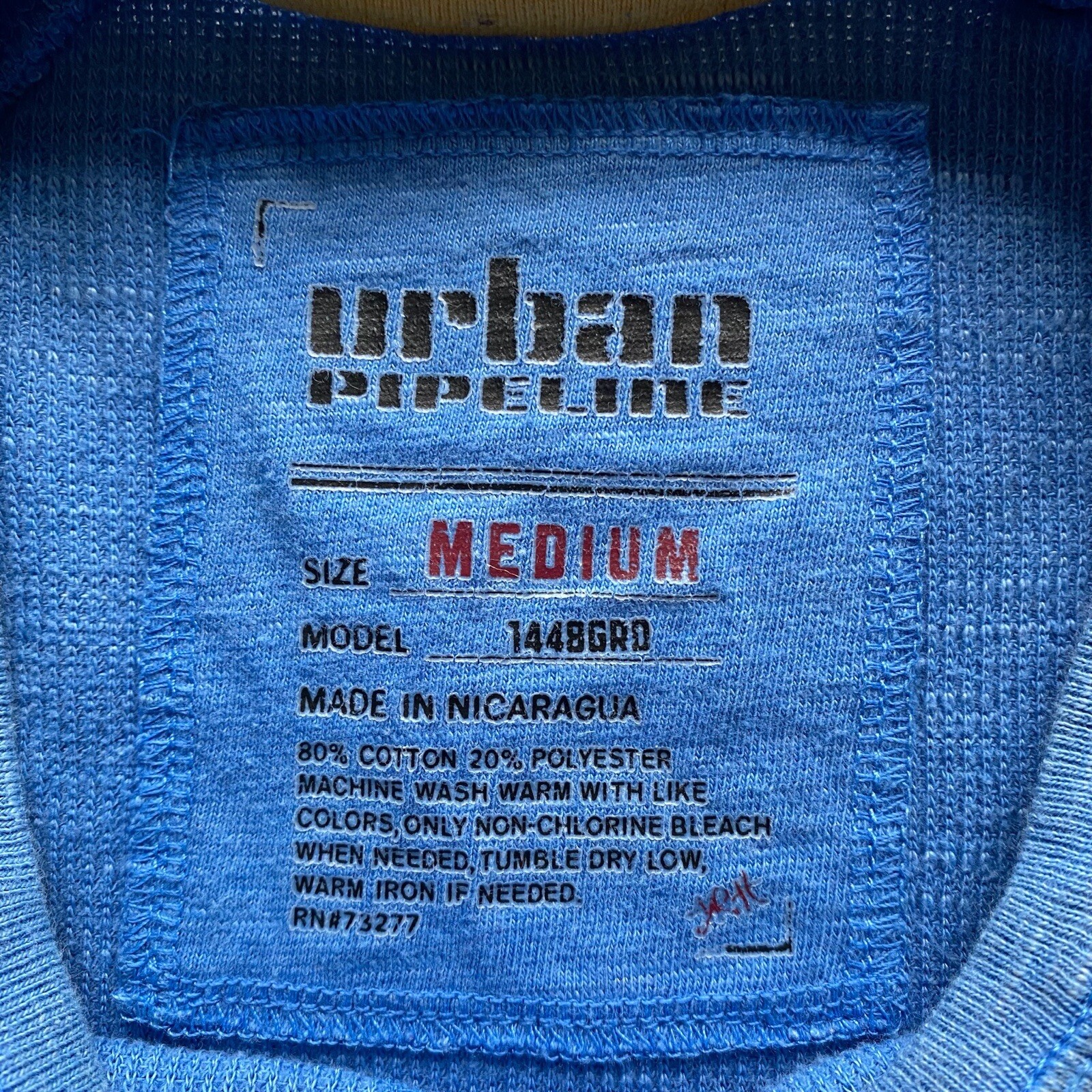 Urban Pipline Shirt Men Medium Blue Cotton Blend Long Sleeve Ribbed Cuff gallery