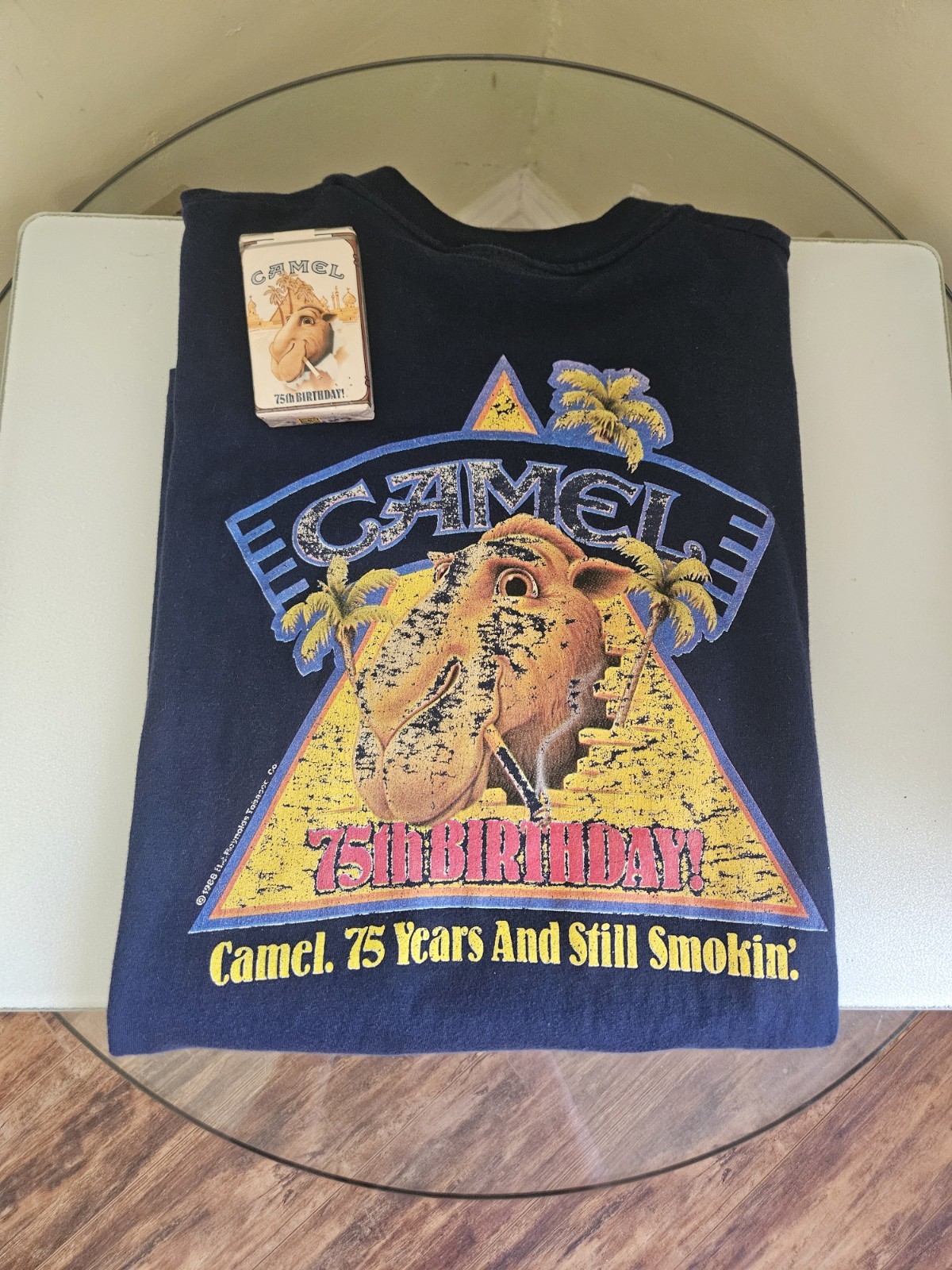 Camel 75th Birthday 1988 Vintage Single Stitch T Shirt Size L W/UNOPENED PACK