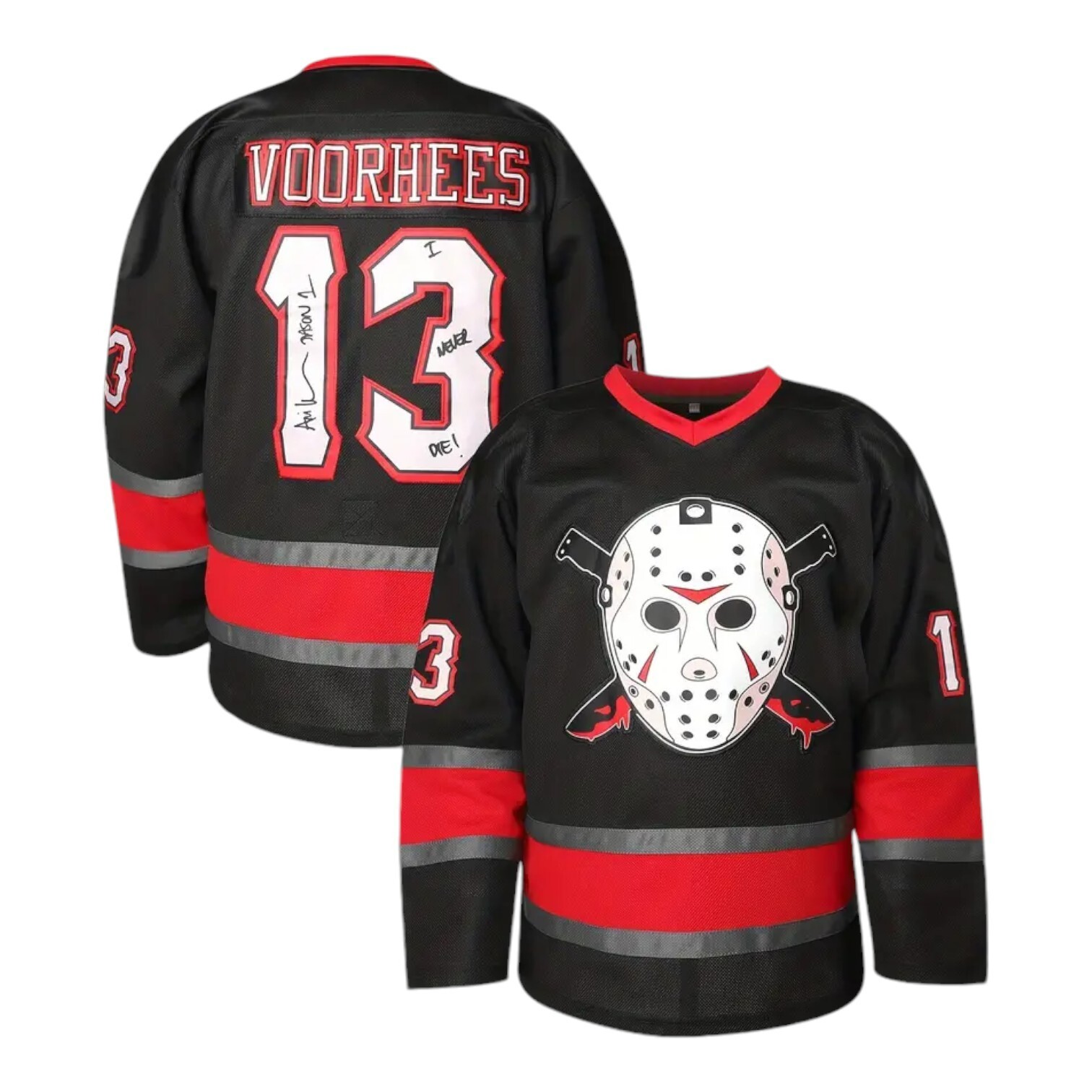 Friday The 13th Jason Voorhees Mask Hockey Jersey Movie Horror Black Large gallery