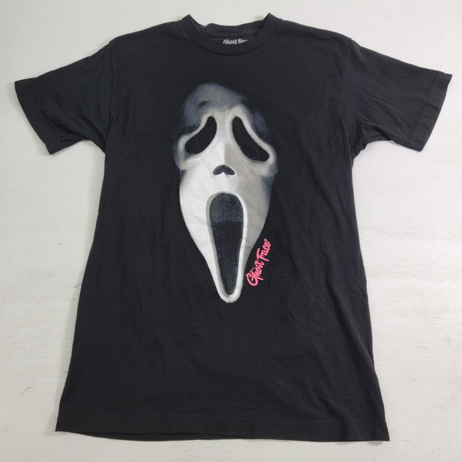 Scream Ghostface Mask Retro Horror Movie Killer Black Mens T-Shirt Sz M EUC