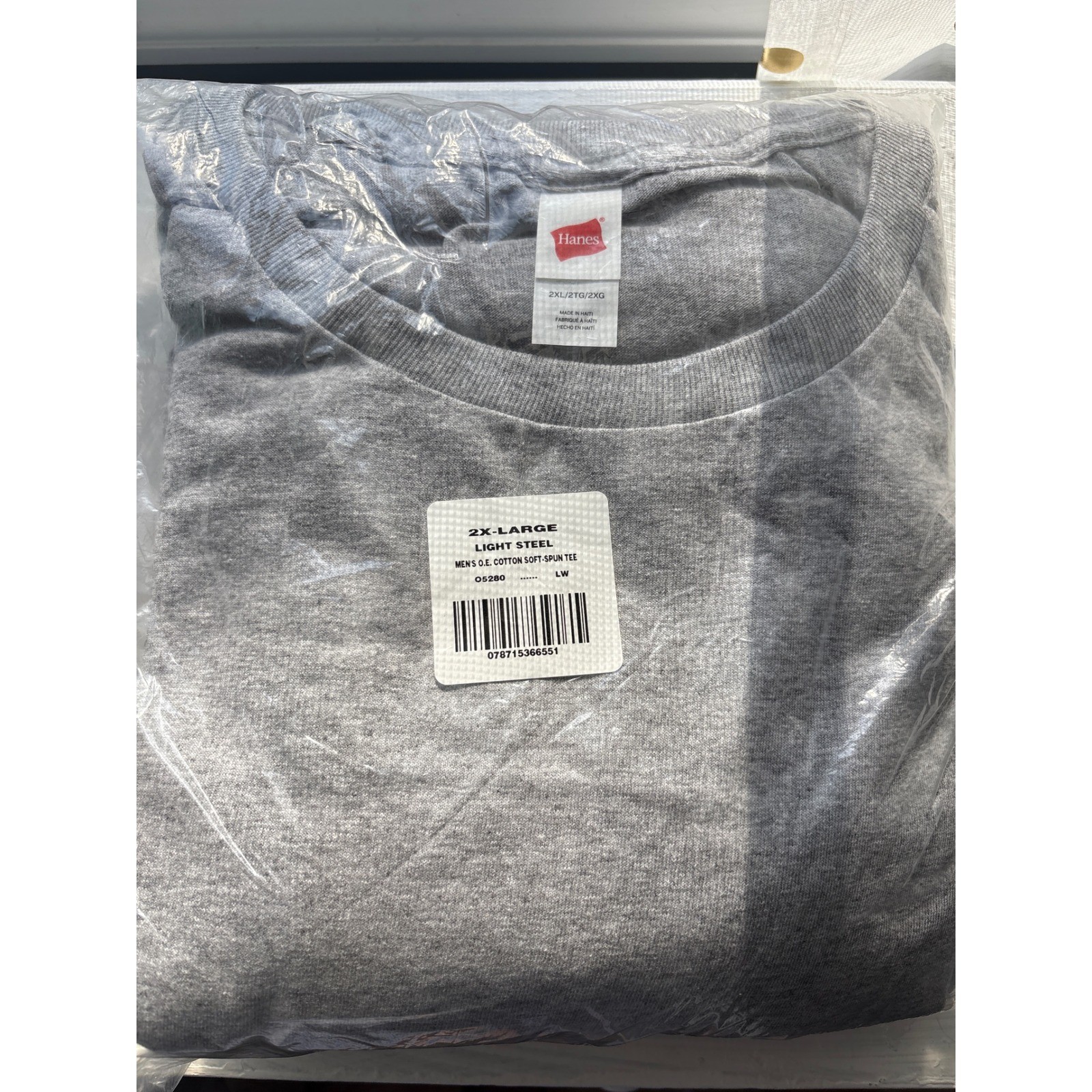 Hanes Mens Light Steel Cotton Soft-Spun T-Shirt 2XL Gray Crew Neck O5280 NIP gallery