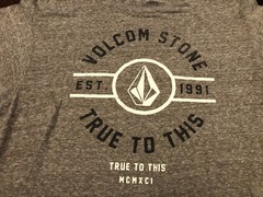 VOLCOM STONE TRUE TO THIS T Shirt (Graphic Tee) Gray- Size medium- Pre-owned