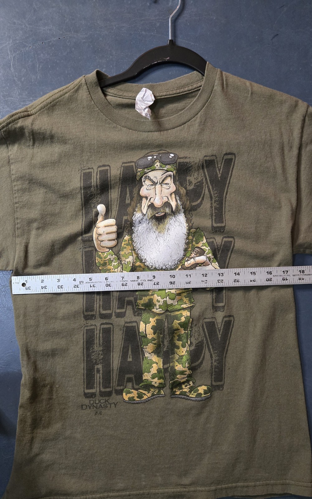 Duck Dynasty Shirt Phil Robertson Men’s Medium Olive Green Happy Happy Happy gallery