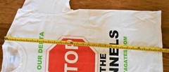 Save Our Delta Stop the Tunnels No Gates T Shirt White Red Size M CA Delta