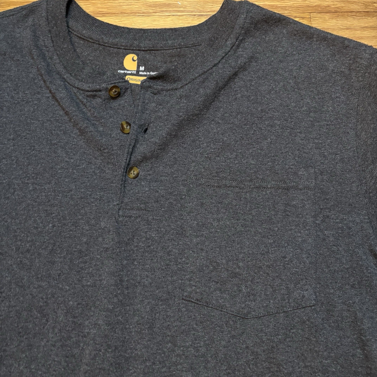 Carhartt Men's Sz M Original Fit Triple Button Short Sleeved T-Shirt Workwear gallery