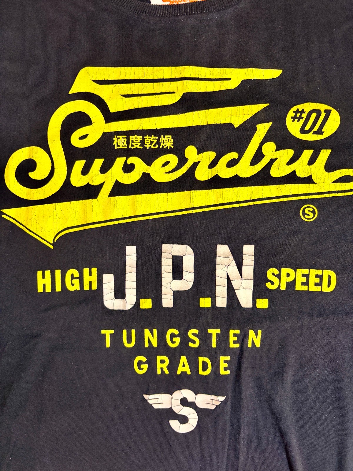 SUPERDRY Men Label Line JPN High Speed Tungsten Grade Graphic T-Shirt Navy Small gallery