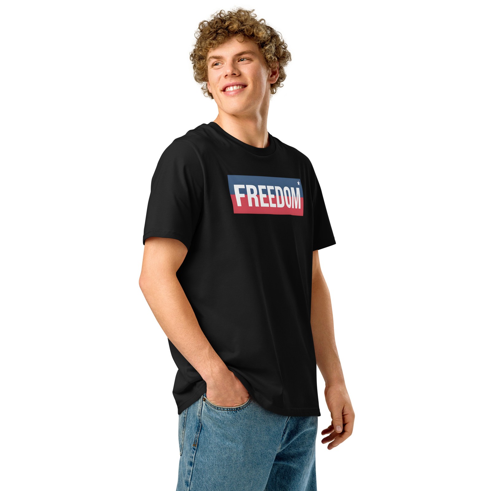 I Love The Taste of Freedom 4th of July Unisex organic ribbed neck t-shirt