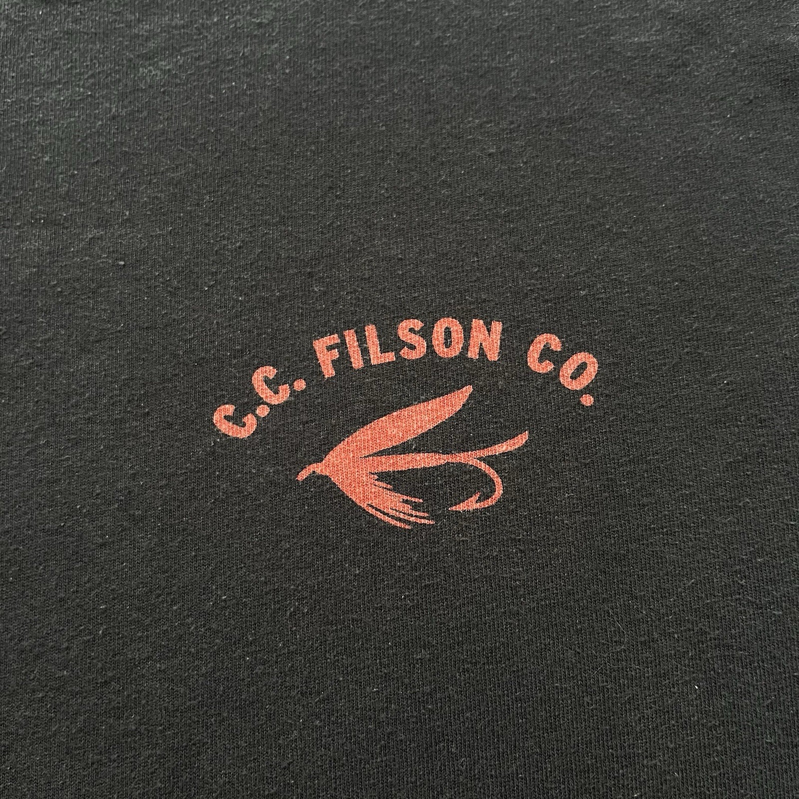 CC Filson Fly Fishing Tshirt Size Large Faded Black Made In USA gallery