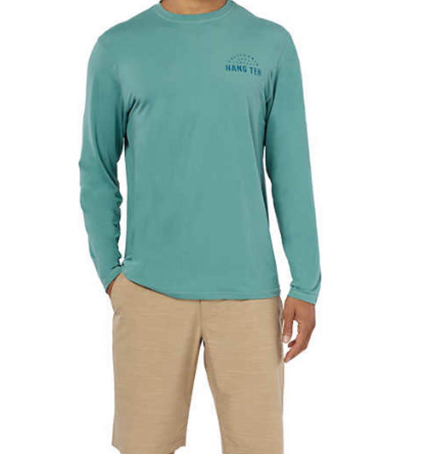 New Hang Ten Men’s Long Sleeve Sun Tee Shirt UPF 50+ Protection Great Gift NWT gallery