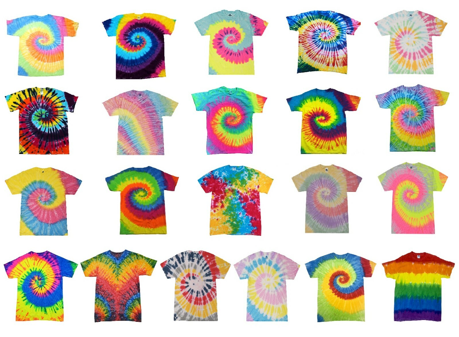Handmade Tie Dye Shirts Colored Kids & Adults Men & Women 100% Pre-Shrunk Cotton gallery