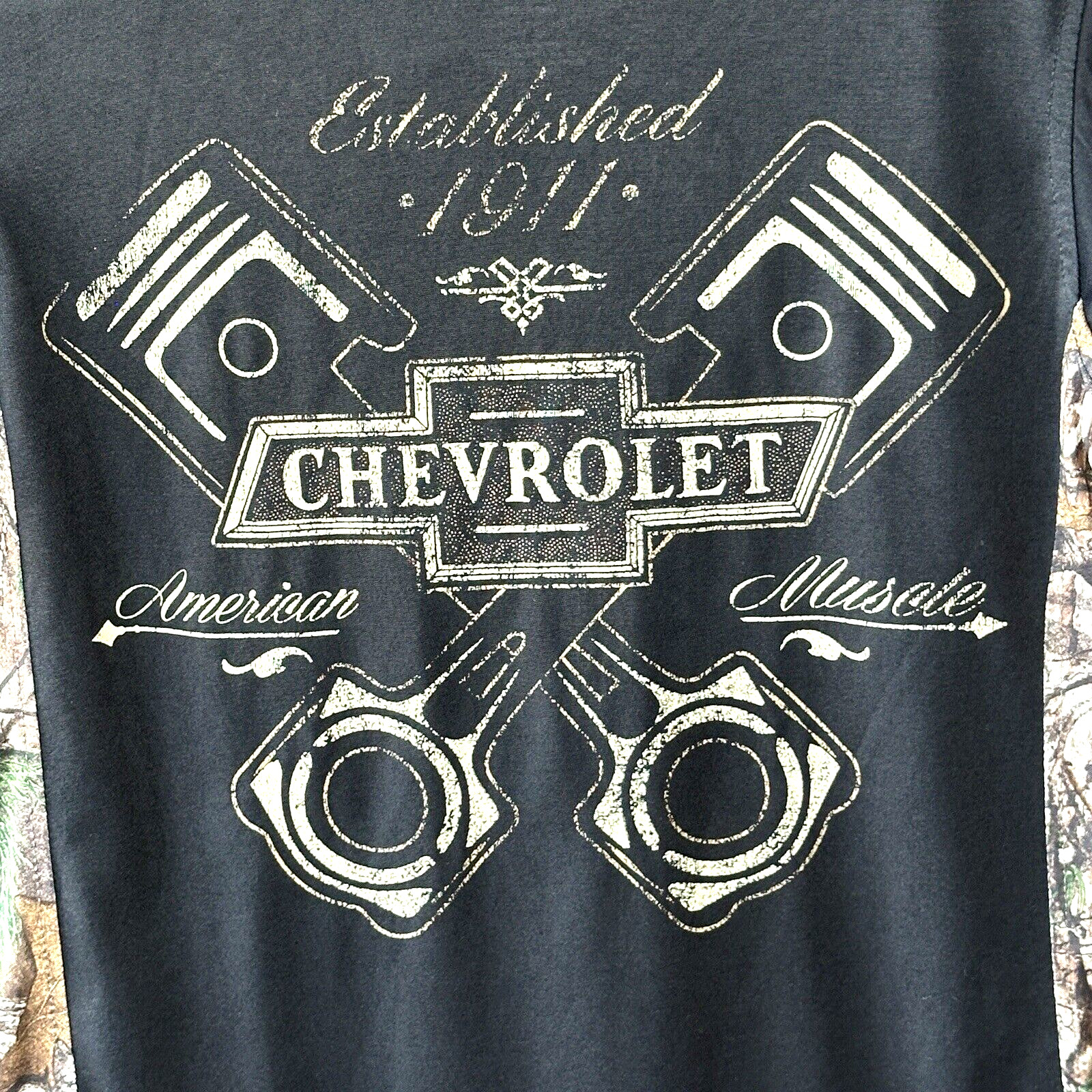 Chevrolet American Muscle Shirt Small Realtree Xtra Camo Trim Black Short Sleeve gallery