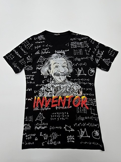 Einstein Math Mens Black Graphic T-Shirt Size Adult Regular Crewneck