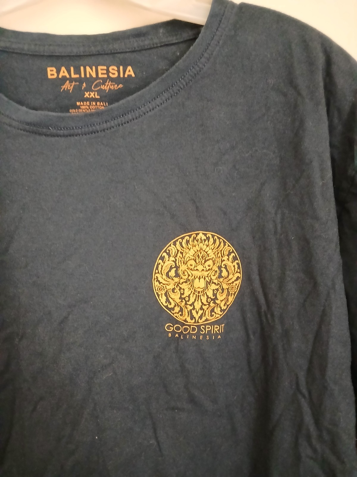 Spectacular NEW Balinesia XXL Dark Blue T Shirt 100% Cotton BALI Indonesia In US gallery