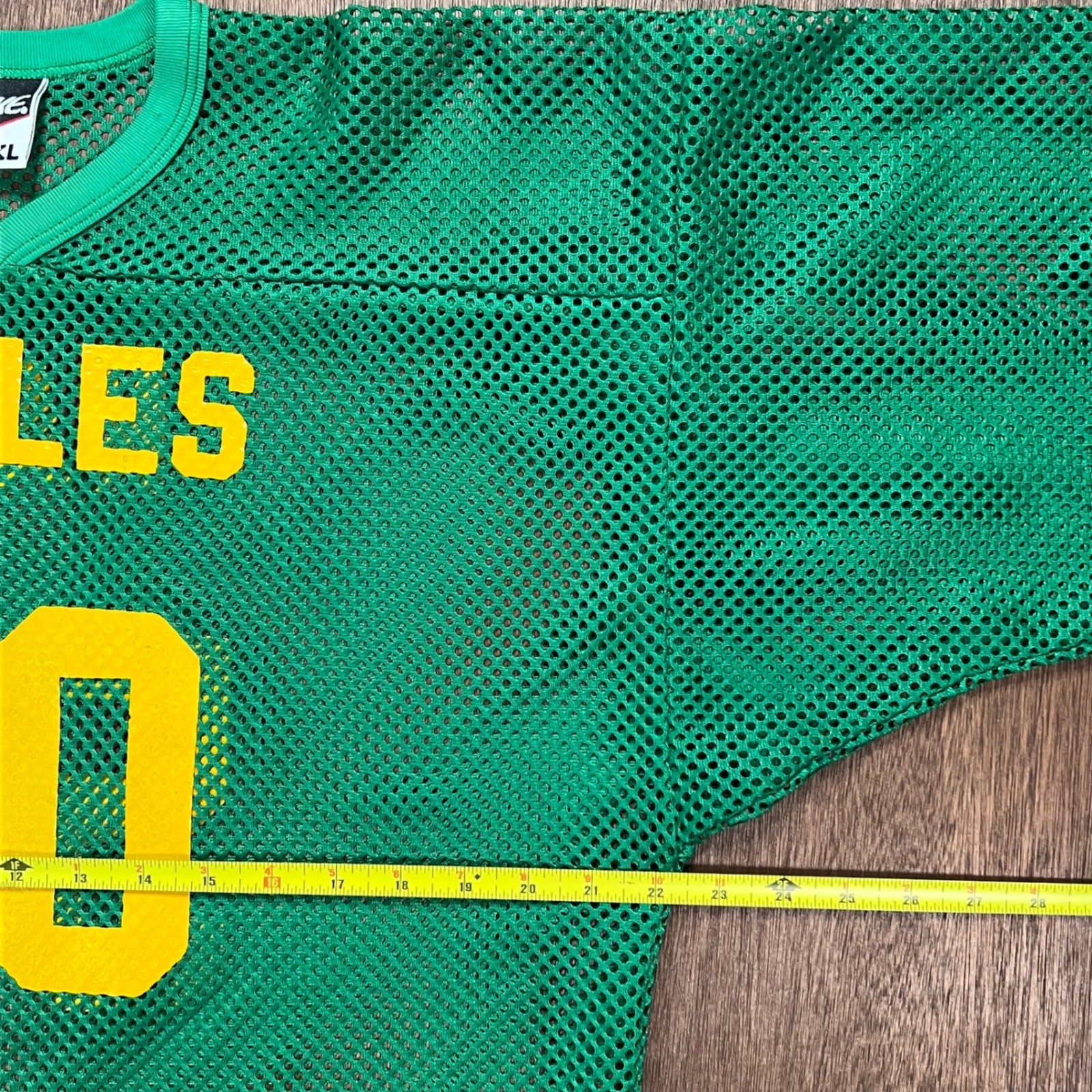 Vintage Bike Green Mesh Practice Football Jersey Yellow Eagles 50 Graphic XL gallery