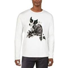 INC INTERNATIONAL CONCEPTS Men’s White Skull Graphic Long Sleeve T-Shirt Medium