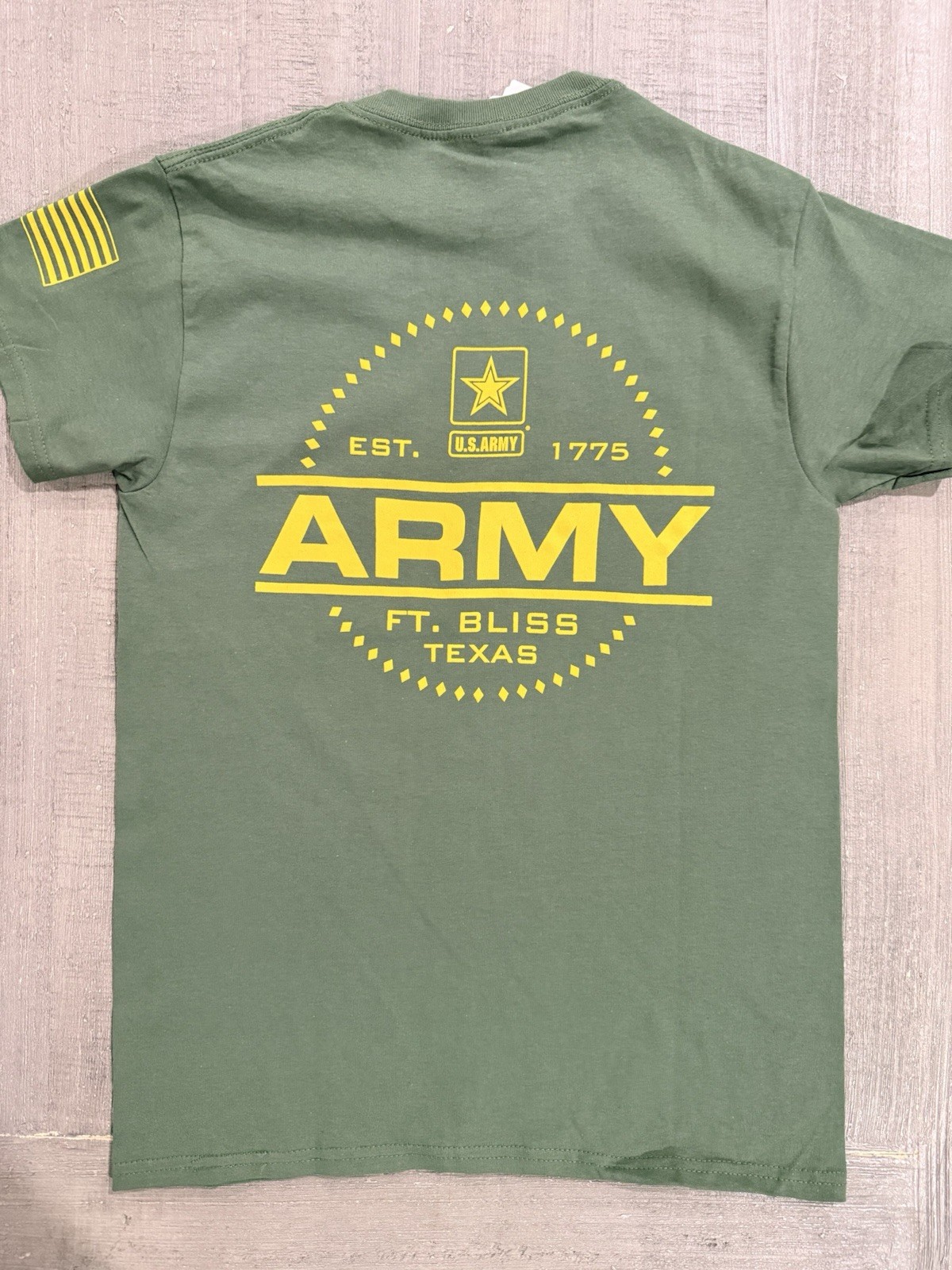 “United States Army Ft Bliss, TX 1775” Double Sided Green T Shirt - Sz XXL - NWT gallery
