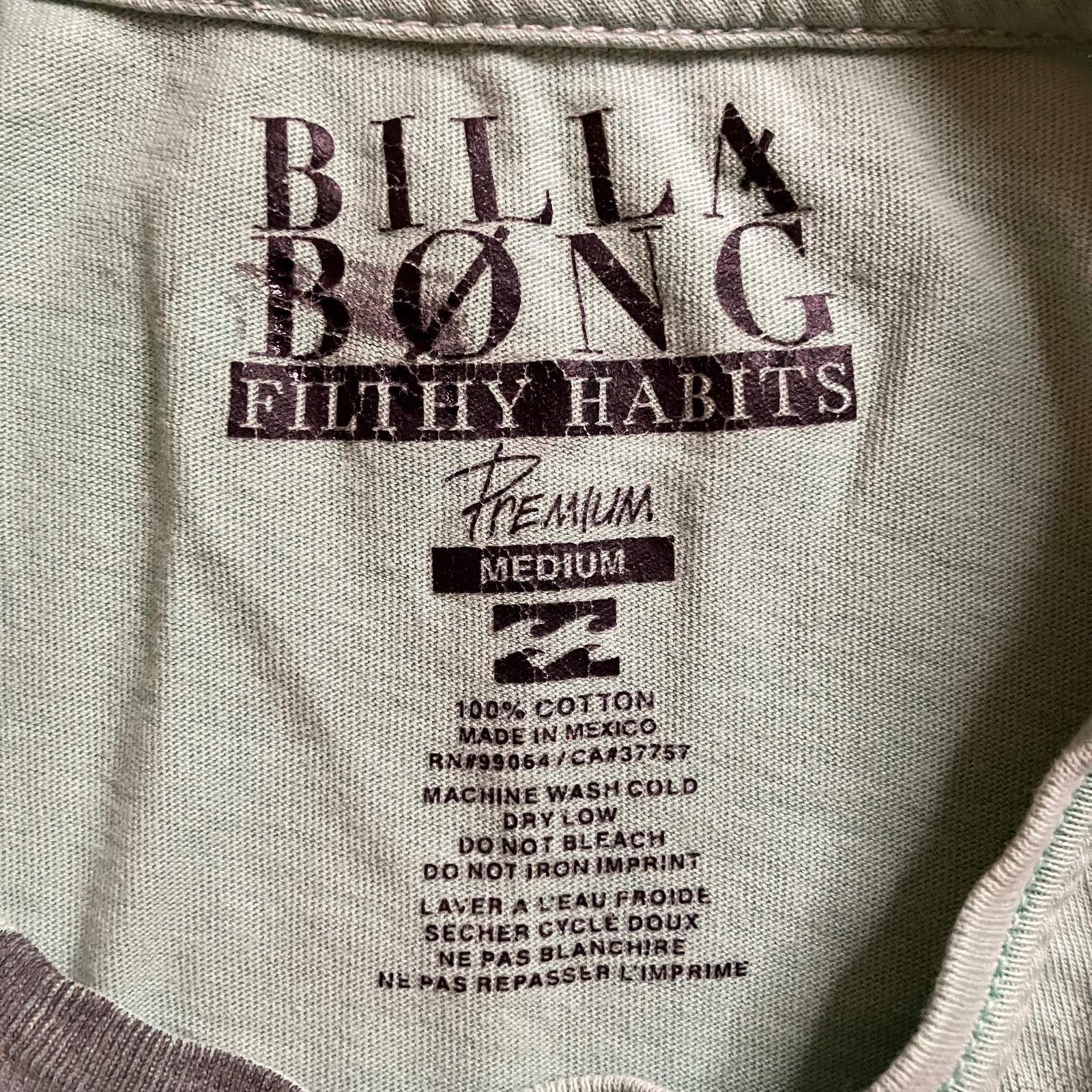 Billabong Filthy Habits Premium Graphic Tee Shirt Mens Medium Green MT10ZDI gallery