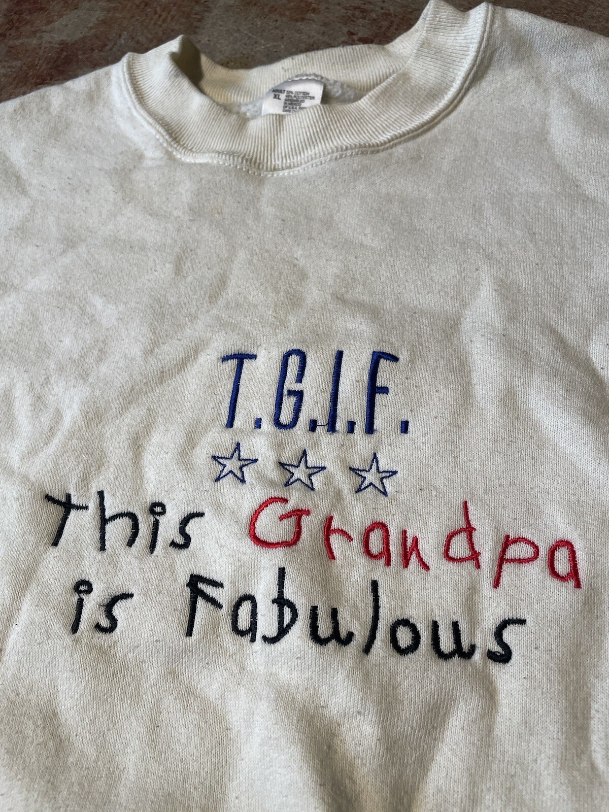 Vintage "TGIF This Grandpa Is Fun" Fruit Of The Loom Sweatshirt Crewneck Sz XL gallery