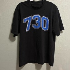 asspizza 730 Blue Stitch Black Tee Size Medium