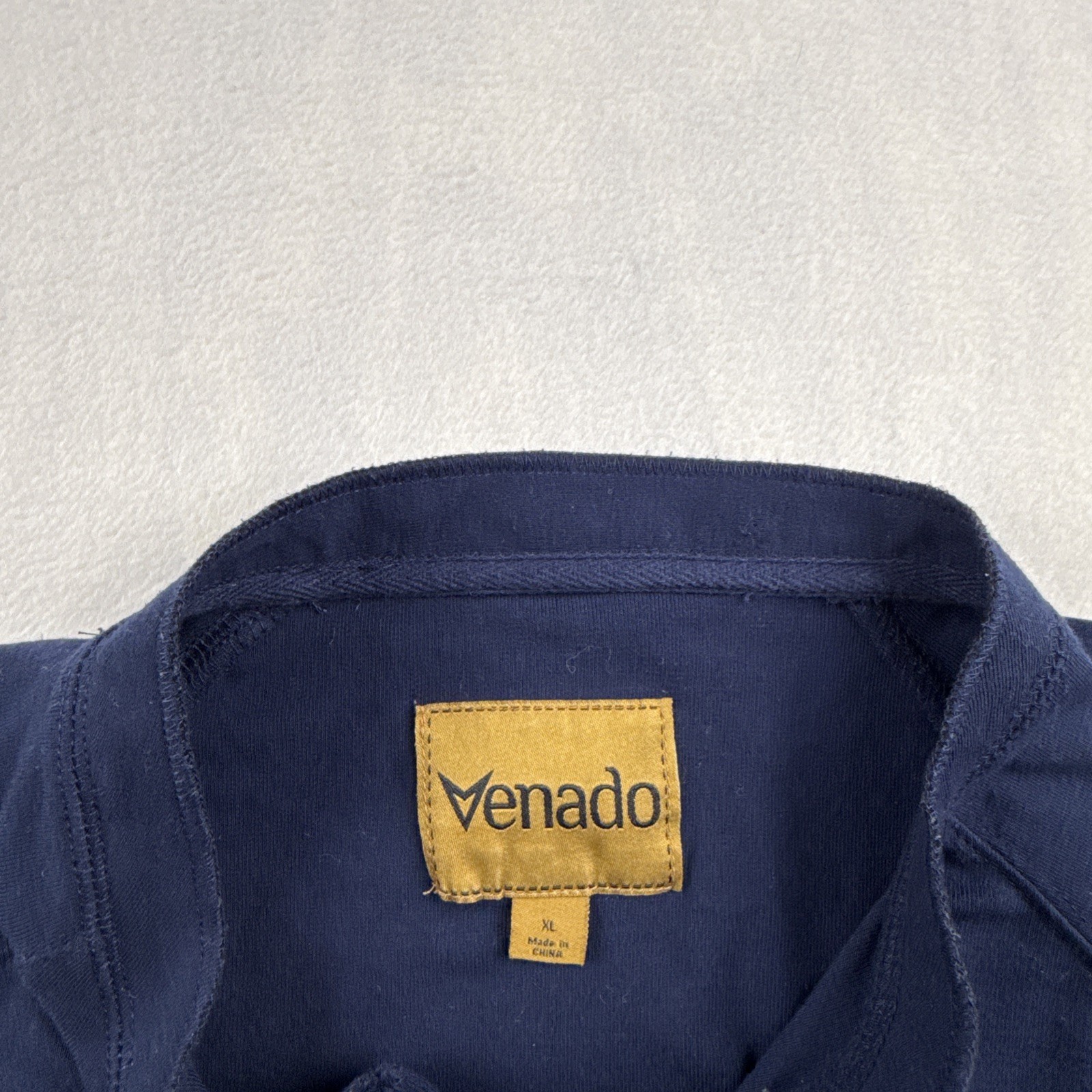 Venado Shirts Men XL Henley Long Sleeve Blue 3 Button Collar Poly Rayon Blend gallery