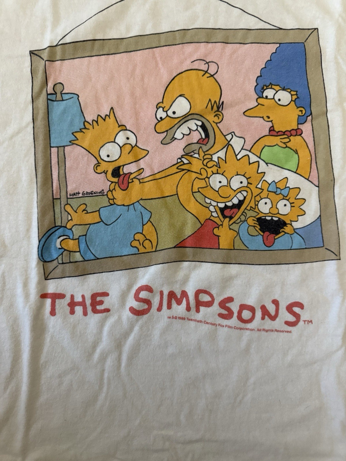 Vintage 90s The Simpsons Family Portrait T-Shirt Size Large White 1989 RARE XL gallery