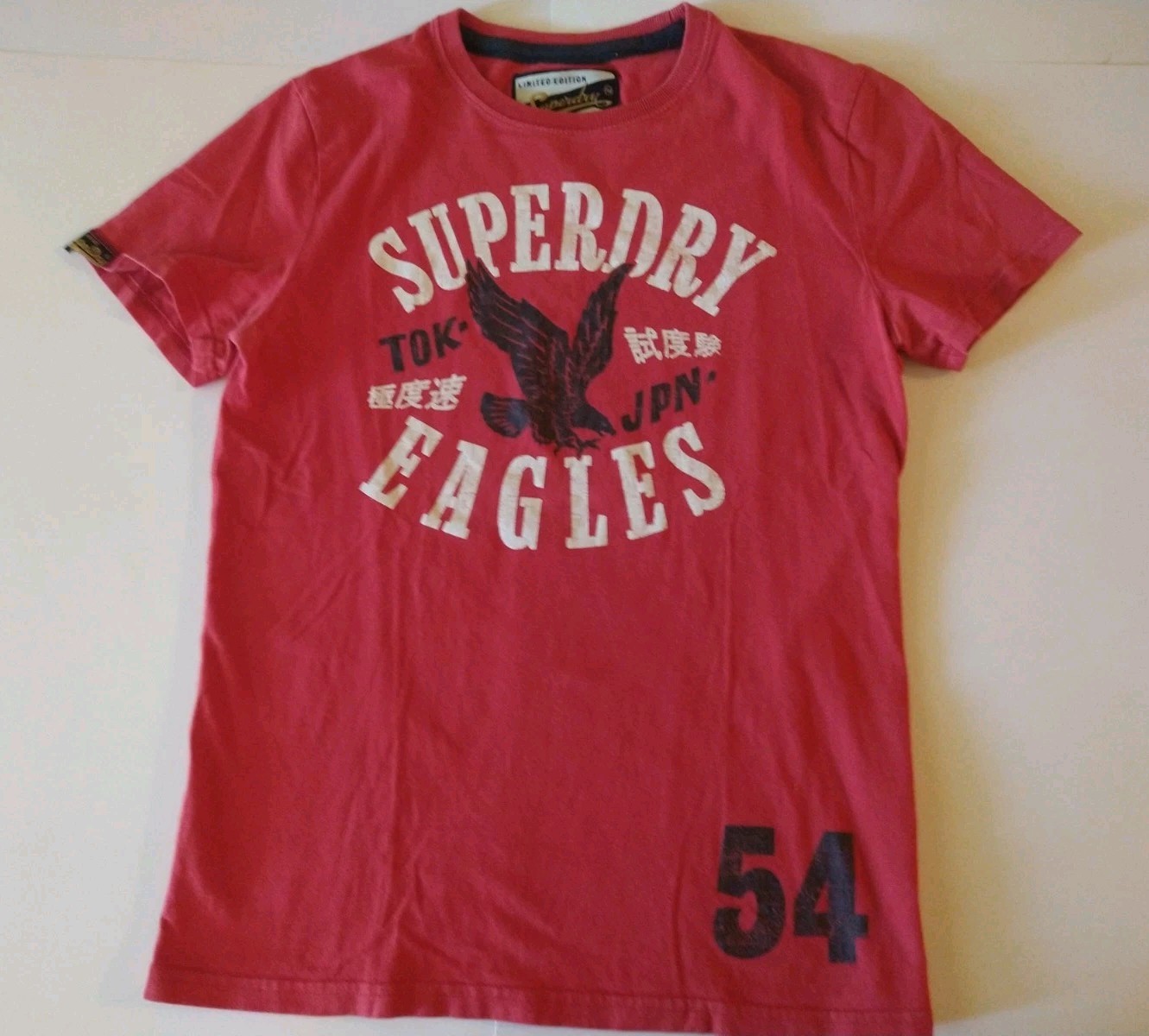 Superdry Shirt Men’s Medium Red Eagles TOK JPN 54 Graphic Logo Tee Vintage Style
