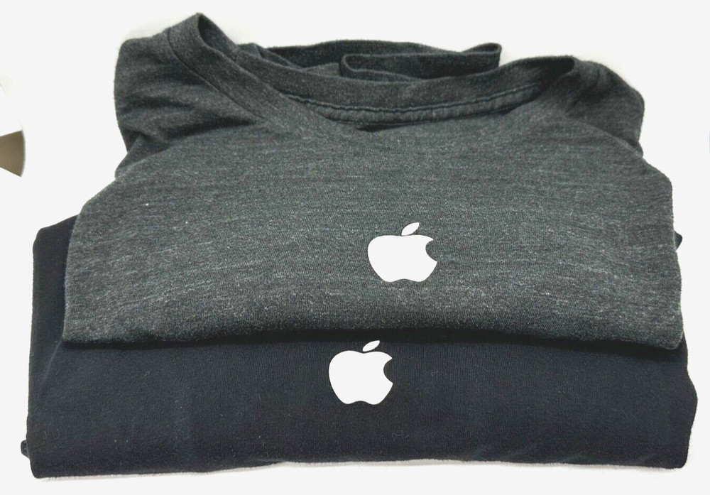Authentic Apple MAC Computer LOGO Employee T Shirt Advisor Lot Black Gray Crew