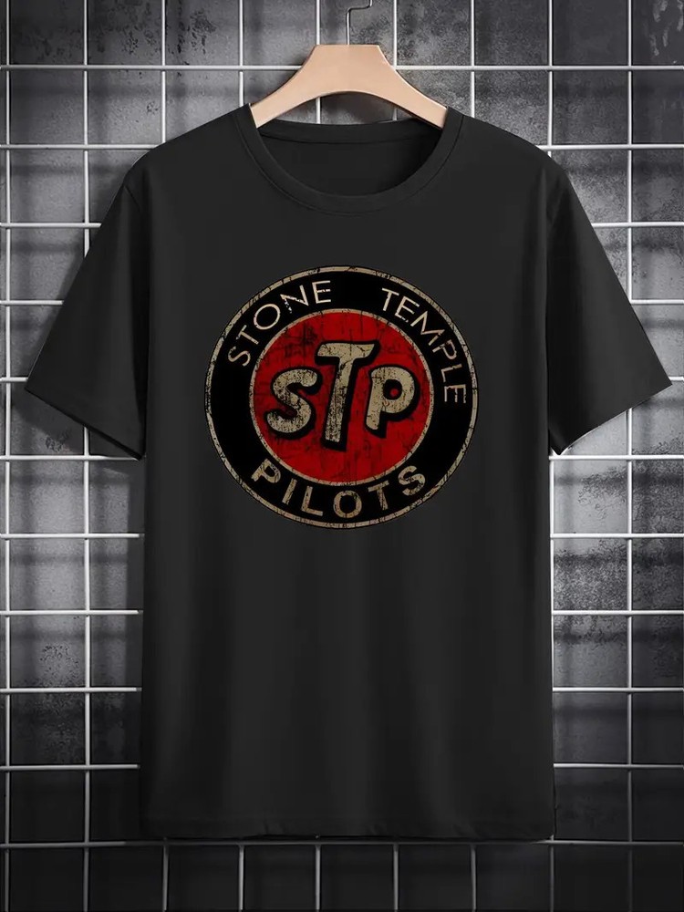 Stone Temple Pilots Graphic Print Men’s Casual Crew Neck T-Shirt | Black Short