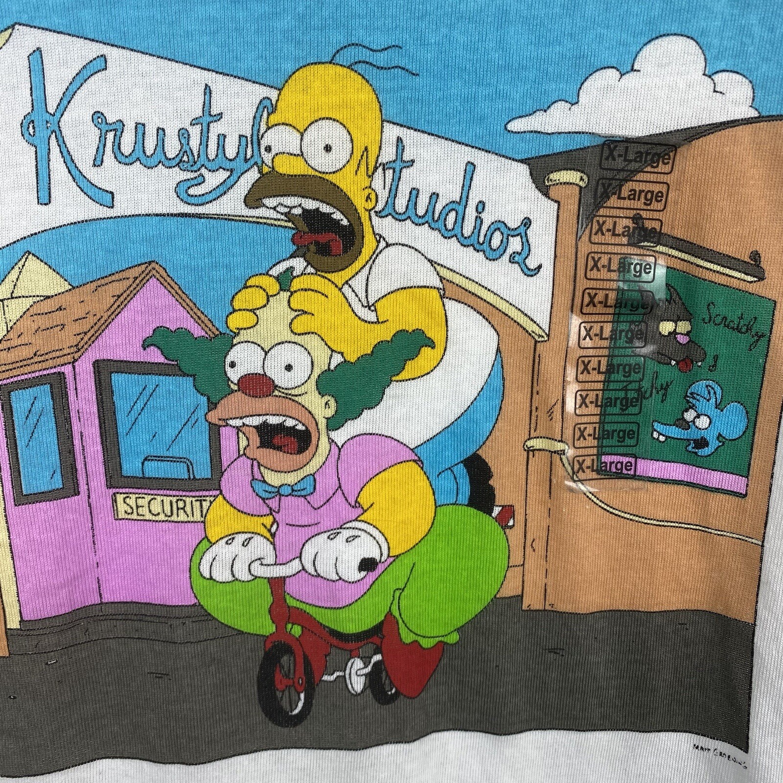 THE SIMPSONS Homer and Krusty on Tiny Bike Krusty Studios XL T Shirt NEW w/ TAG gallery