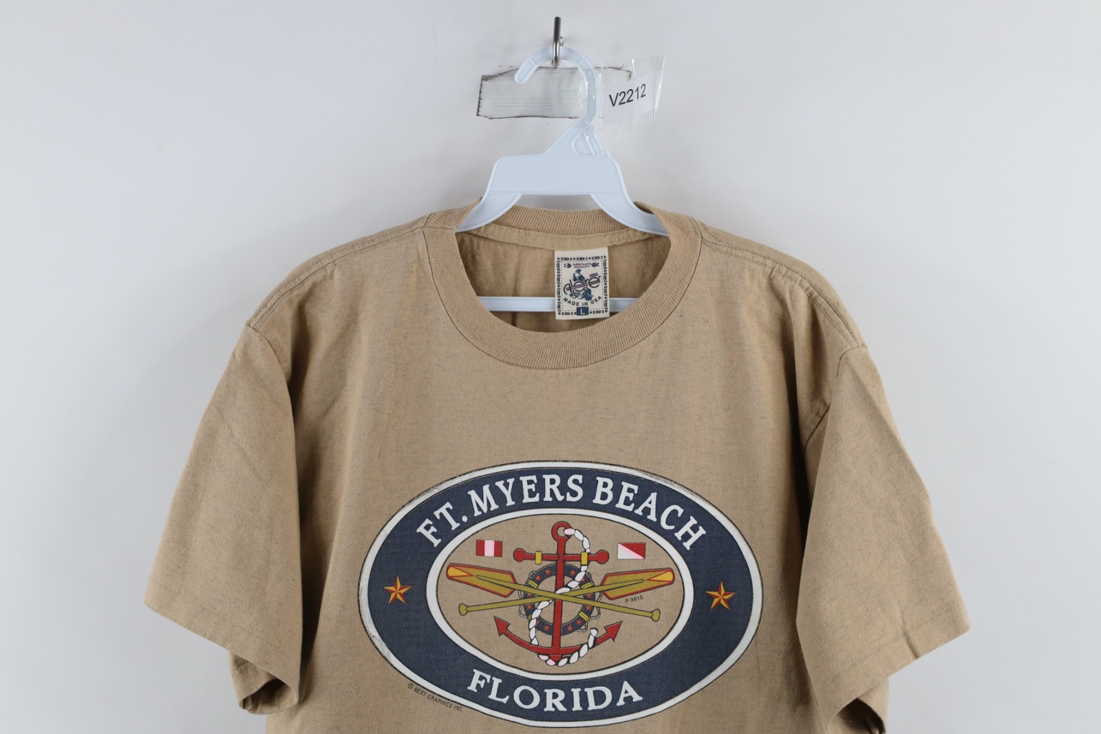 Vintage 90s Streetwear Mens Large Spell Out Ft Myers Beach Florida T-Shirt USA gallery