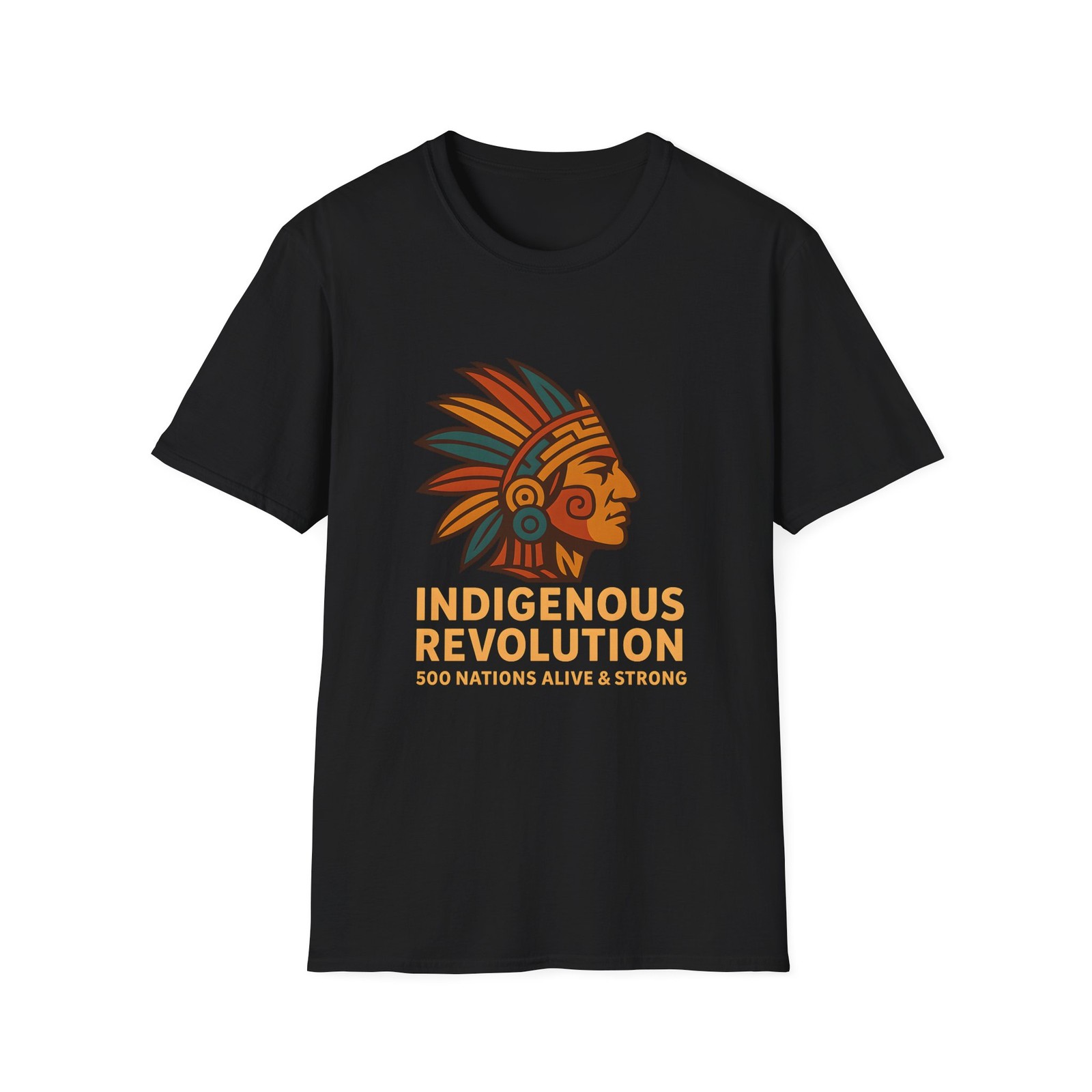 Indigenous Revolution Native Headdress T-Shirt | 500 Nations Pride