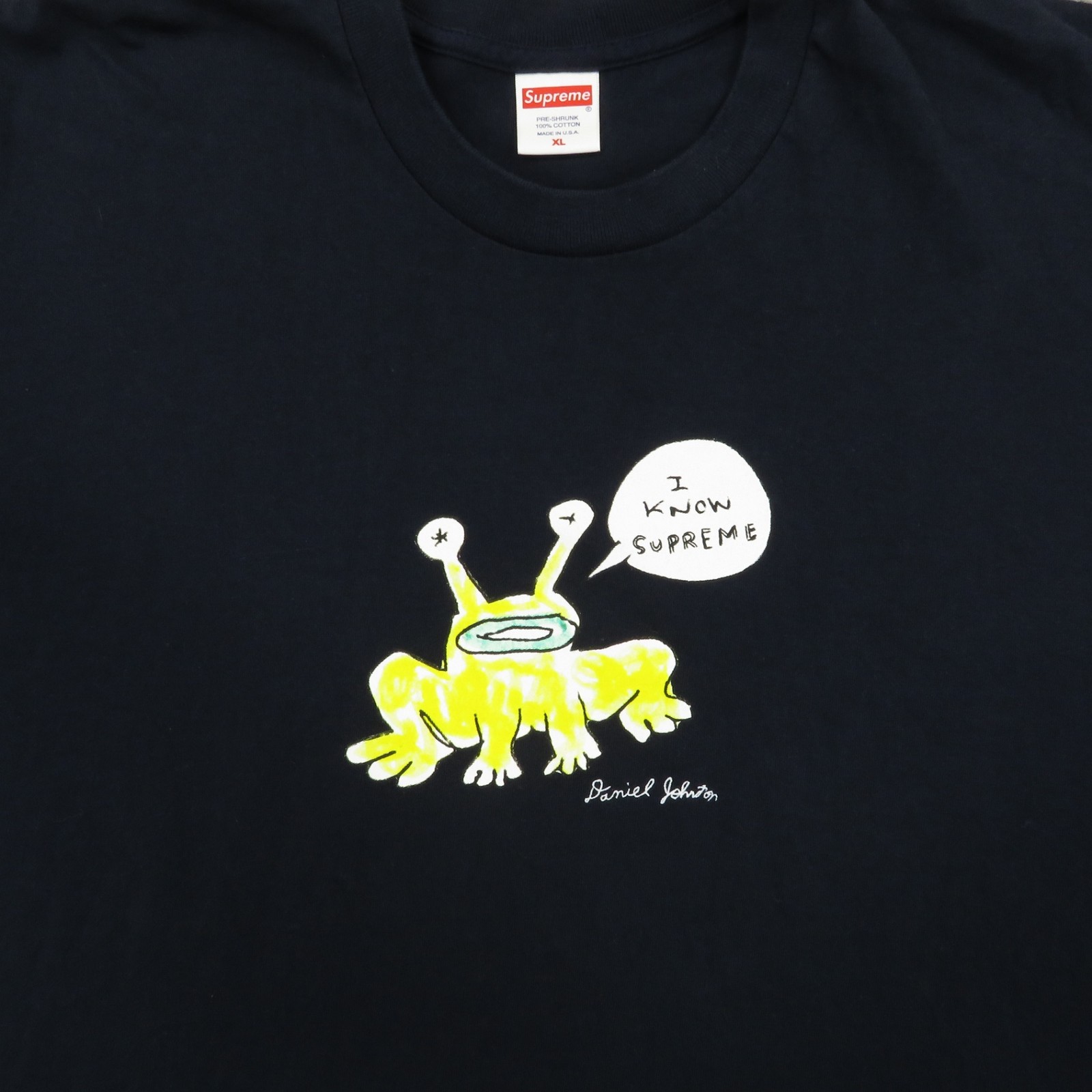Supreme T Shirt Mens XL Navy Blue Daniel Johnston I Know Frog Graphic Logo SS20 gallery