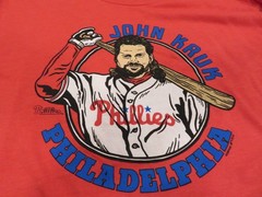 John Kruk MLB Philadelphia Phillies Baseball Homage T Shirt Mens XXL Red EUC